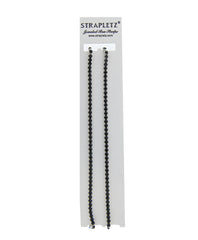 Black Single Row Rhinestone Jeweled Bra Straps - Strapletz